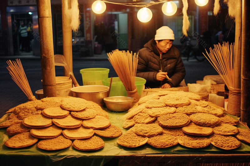 地方特色美食小吃面粉烧饼食物夜,高清,摄影图,摄影图片,图片大全,摄影图免费下载
